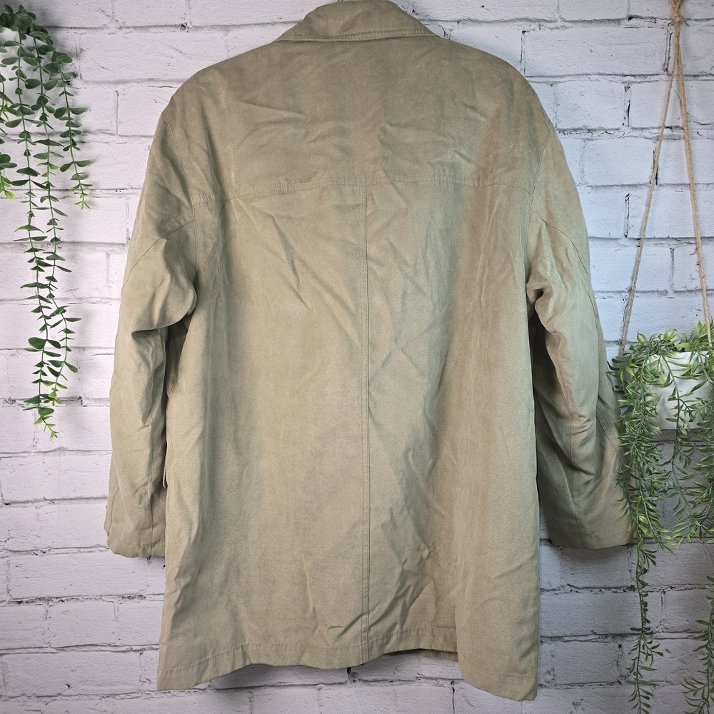 TALBOT MID LENGTH TRENCH COAT ZIP OUT LINER OLIVE GREEN WOMENS MED - Picture 4 of 8